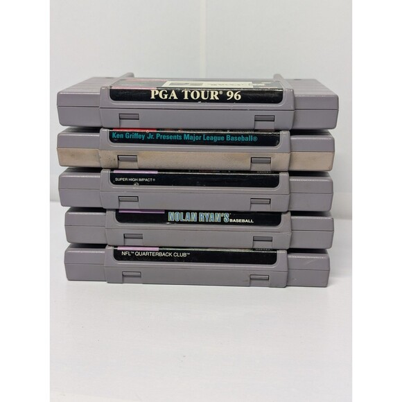 Super Nintendo SNES Games Lot Bundle 5 games - Sports Themed NBA NHL Madden PGA - Picture 7 of 13